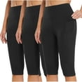 thumbnail image 1 of QUINDOS 3 Piece Leggings for Women Capris Knee Length Compression Workout Yoga Pants, 1 of 6