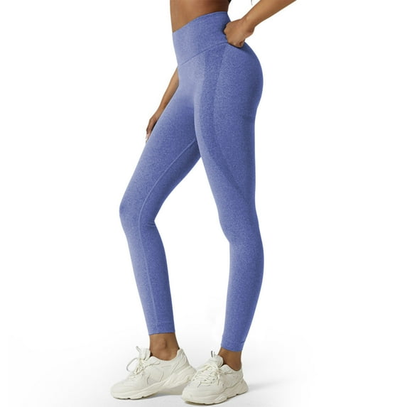 QUINDOS Athletic Leggings for Women High Waist Gym Running Fitness Yoga Pants Sports Wokout Slim Pants