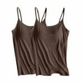 thumbnail image 1 of QUINDOS Athletic Womens Tank Tops with Built in Bras Summer 2 Pack Womens Camisoles Crew Neck Sports Spaghetti Strap Sleeveless MultiPack Cami Tops Solid Color Slim Fitted Undershirts, 1 of 2