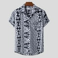 thumbnail image 1 of QUINDOS Casual Mens Hawaiian Shirt Cotton Short Sleeve Summer Button Down Shirts Pocket Loose Vacation Tropical Print Beach Shirts, 1 of 8