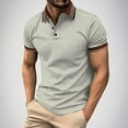 thumbnail image 1 of QUINDOS Casual Shirts for Men Collared Short Sleeve Polo Shirts Solid Relaxed Fit Work Tennis T-shirts, 1 of 6
