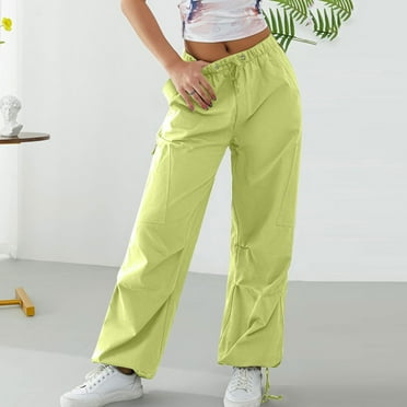 QUINDOS Clearance Pants for Women Under $10 Wide Leg High Waisted Long Casual Pants Button Relaxed Fit Trousers with Pockets