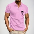 thumbnail image 1 of QUINDOS Collared Shirts for Men Big and Tall Polo Short Sleeve Casual Shirts Loose Hawaii Print Tropical Golf Tennis T-shirts, 1 of 5