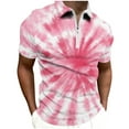 thumbnail image 1 of QUINDOS Collared Shirts for Men Big and Tall Short Sleeve Polo Casual Shirts Sports Workout Tie Dye Loose T-shirts, 1 of 4
