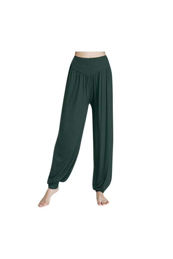 Comfortable Pants for Women Taper Long High Waisted Casual Pants Cotton Blend Loose Trousers with Pockets