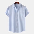 thumbnail image 1 of QUINDOS Cotton Hawaiian Shirts for Men Casual Button Down Summer Short Sleeve Shirts Loose Solid Vacation Beach Shirts, 1 of 8