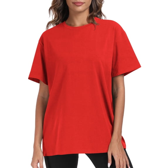 QUINDOS Cotton Women Tee Shirt Blue Short Sleeve Summer Women Tops Crew Neck Bandage Solid Holiday Ruffle Sleeve Tops