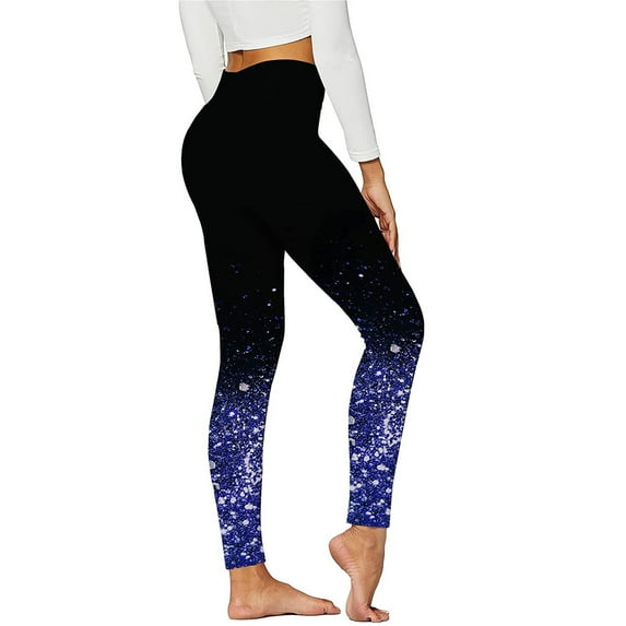 QUINDOS High Waist Tummy Control Leggings for Women Floral Print Slim Yoga Pants