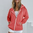 thumbnail image 1 of QUINDOS Hooded Sweatshirts for Women Zip up Long Sleeve Light Casual Winter Jackets for Women 2024, 1 of 6