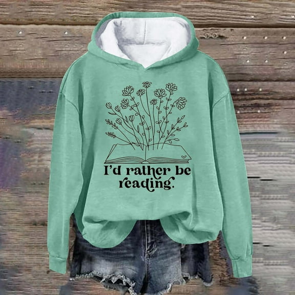 QUINDOS Hoodies for Women Fleece Women's Fashion Hoodies Casual Long Sleeve Graphic Crew Neck Pullover Tops