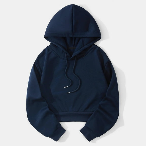 QUINDOS Hoodies for Women Plus Size Basic Sweatshirts for Women Casual Long Sleeve Graphic Crew Neck Pullover Tops