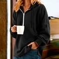 thumbnail image 1 of QUINDOS Hoodies for Women Plus Size Zip up Quarter Zip Sweatshirts for Women Plus Size Casual Long Sleeve Drop Shoulder V-neck Plain Pullover Tops, 1 of 7