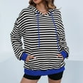 thumbnail image 1 of QUINDOS Hoodies for Women Striped Tunic Womens Sweatshirts Casual Long Sleeve Graphic Crew Neck Pullover Tops, 1 of 1