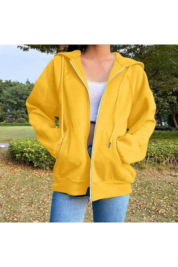Jackets for Women Winter Zipper up Athletic Long Sleeve Hooded Sweatshirts for Women