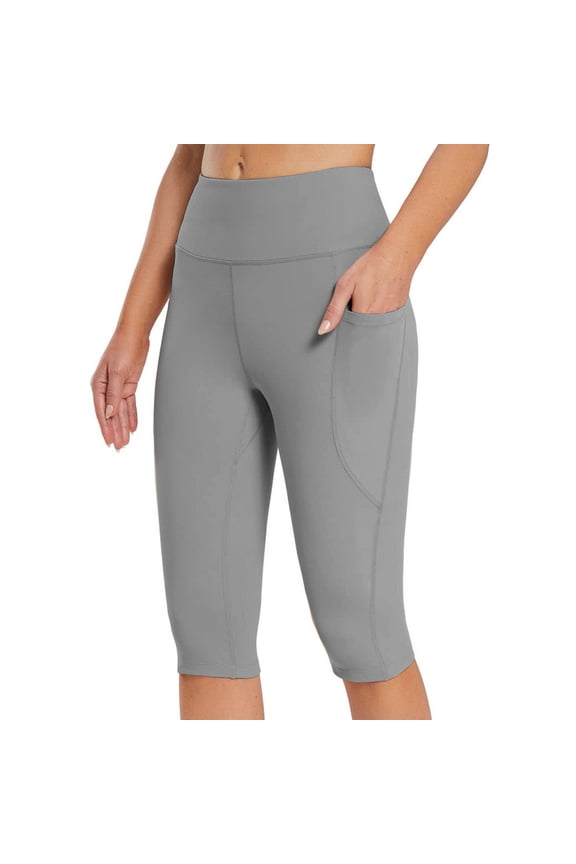 Leggings for Women Capris High Waist Knee Length Compression Workout Yoga Pants