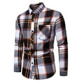 thumbnail image 1 of QUINDOS Men's Checkered Shirts,Mens Turn Down Collor Cotton Button Down Winter Long Sleeve Shirts Soft Comfort Regular Fit Blouse Tops, 1 of 9
