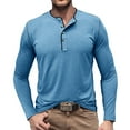 thumbnail image 1 of QUINDOS Mens Shirts Men Fall And Winter Fashion Casual Cotton Long-Sleeve Beefy Muscle Basic Pure Color Tee Long Sleeve Round-Neck Comfy Dressy T-shirt, 1 of 7