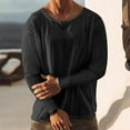 thumbnail image 1 of QUINDOS Mens Shirts Clearance Under $5.00,Men Fall And Winter Fashion Casual Round Neck Long Sleeve Pullover Breathable Loose Fit Dressy T-shirts, 1 of 6