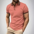thumbnail image 1 of QUINDOS Mens Shirts Polo Collared Casual Short Sleeve Shirts Solid Summer Moisture Wicking Relaxed Fit T-shirts, 1 of 6