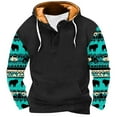 thumbnail image 1 of QUINDOS Mens Sweatshirts Hoodie Tall Western Cowboy Print Vintage Hoodies for Men Fleece Long Sleeve Casual Patchwork Pullover Tops Kangaroo Pocket, 1 of 4