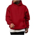 thumbnail image 1 of QUINDOS Mens Sweatshirts Long Sleeve Solid Color Hoodies for Men Heavy Weight Long Sleeve Casual Pullover Tops Kangaroo Pocket, 1 of 5