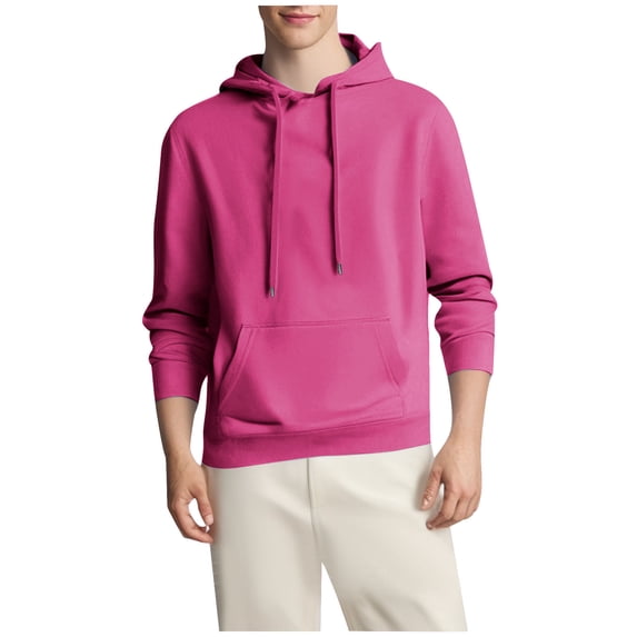 QUINDOS Mens Sweatshirts Zipper and Hood Solid Color Hoodies for Men Baggy Long Sleeve Casual Patchwork Pullover Tops