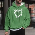 thumbnail image 1 of QUINDOS Mens Sweatshirts with Hoods and Pockets Heart Graphic Hoodies for Men with Design Long Sleeve Casual Pullover Tops Kangaroo Pocket, 1 of 5