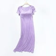 thumbnail image 1 of QUINDOS Oversized Pajamas for Women One Piece Long Nightgowns for Women Padded Short Sleeve Sleep Dress Casual Crew Neck Thin Loose Sleepwear Night Dress, 1 of 6