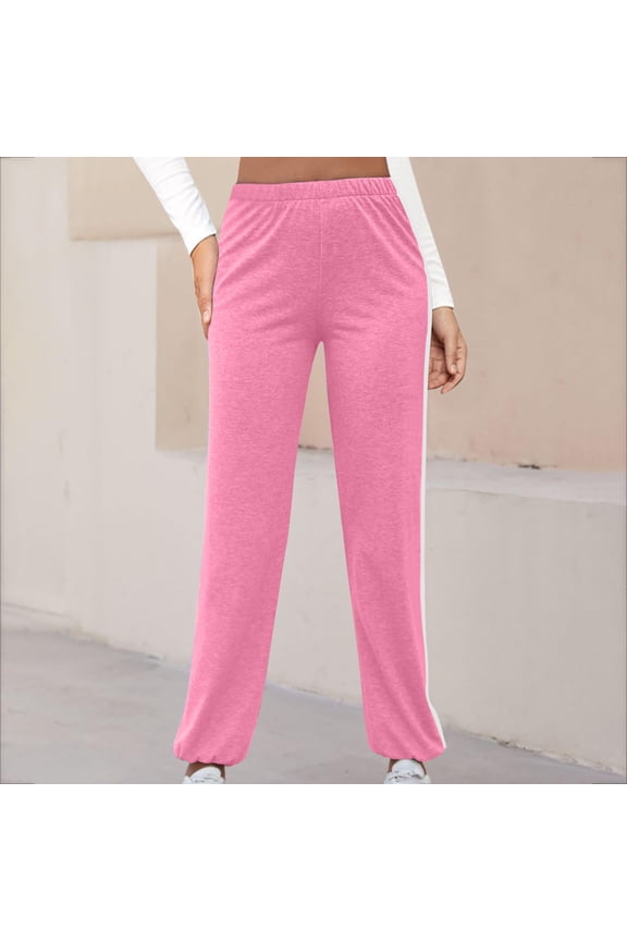 Pants for Womens Fashion Straight Leg Long High Waisted Athletic Sweatpants Loose Pants with Pockets