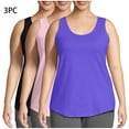 thumbnail image 1 of QUINDOS Plus Size Womens Tank Tops Summer 3 Pack Womens Camisoles Strap Crew Neck Sleeveless MultiPack Cami Shirts Slim Fitted Solid Color Undershirts, 1 of 6