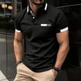 thumbnail image 1 of QUINDOS Polo Mens Shirts Big and Tall Short Sleeve Casual Collared Shirts Pocket Tennis Solid Loose T-shirts, 1 of 6