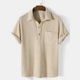 thumbnail image 1 of QUINDOS Shirts for Men Hawaiian Summer Button up Short Sleeve Casual Shirts Woven Solid Vacation Beach Loose Fit Shirts, 1 of 3