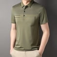 thumbnail image 1 of QUINDOS Shirts for Men Polo Short Sleeve Collared Casual Shirts Striped Regular Fit Loose Summer T-shirts, 1 of 3