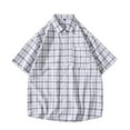 thumbnail image 1 of QUINDOS Short Sleeve Hawaii Shirts for Men Summer Cotton Blend Casual Button up Shirts Vacation Loose Fit Pocket Plaid Beach Shirts, 1 of 3