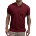 thumbnail image 1 of QUINDOS Short Sleeve Mens Shirts Big and Tall Polo Casual Collared Shirts Regular Fit Loose Solid Workout T-shirts, 1 of 6