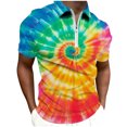 thumbnail image 1 of QUINDOS Short Sleeve Shirts for Men Polo Collared Casual Shirts Golf Sports Tie Dye Workout Loose T-shirts, 1 of 4