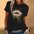 thumbnail image 1 of QUINDOS Short Sleeve Women's Shirt Yellow Summer Tops for Women 2024 Print Birthday Crew Neck Tops, 1 of 5