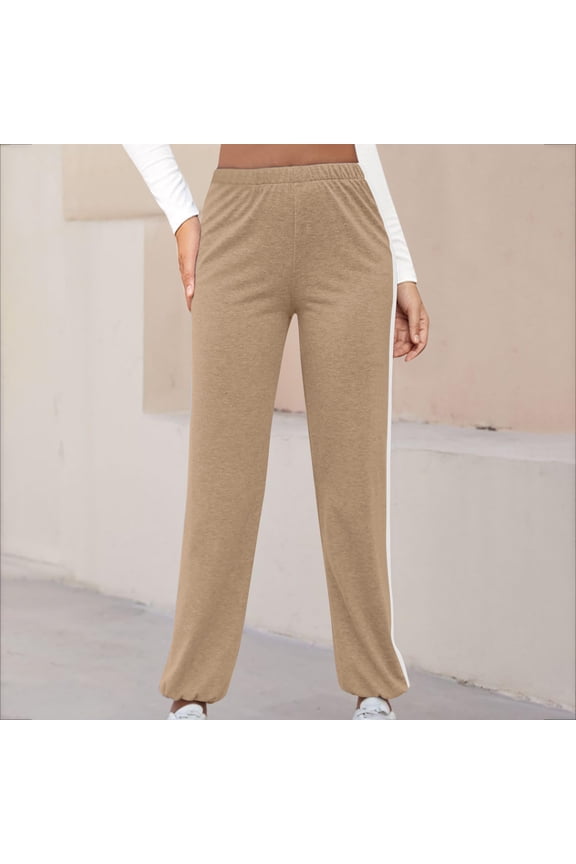 Straight Leg Womens Wide Leg Pants Long High Waisted Athletic Sweatpants Loose Pants with Pockets