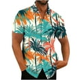 thumbnail image 1 of QUINDOS Summer Mens Hawaiian Shirt Short Sleeve Button Down Casual Shirts Tropical Print Beach Loose Vacation Shirts, 1 of 3