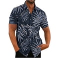 thumbnail image 1 of QUINDOS Summer Mens Hawaiian Shirt Short Sleeve Casual Button Down Shirts Tropical Print Loose Vacation Beach Shirts, 1 of 3