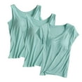 thumbnail image 1 of QUINDOS Summer Tank Tops for Women Athletic 3 Pack Camisoles for Women Plus Sleeveless Multi Pack Workout Strap Crew Neck Shirts Tops Solid Color Loose Undershirts, 1 of 2