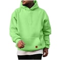thumbnail image 1 of QUINDOS Sweatshirts for Men Vest Solid Color Hoodies for Men Big and Tall Long Sleeve Casual Pullover Tops Kangaroo Pocket, 1 of 4