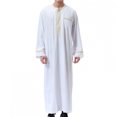 thumbnail image 1 of QUINDOS T Shirts for Men,Mens Fall And Winter Fashion Casual Muslim Robe Arab Middle Robe Long Style Long Sleeve Embroidered St ing Neck Pocket Long Robe Loose Outdoor Tee Shirts, 1 of 8