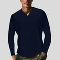 thumbnail image 1 of QUINDOS T Shirts for Men,Men's Fall And Winter Fashion Casual Pullover Solid Color Splice Long Sleeve V-Neck Comfortable Outdoor T Shirts, 1 of 8
