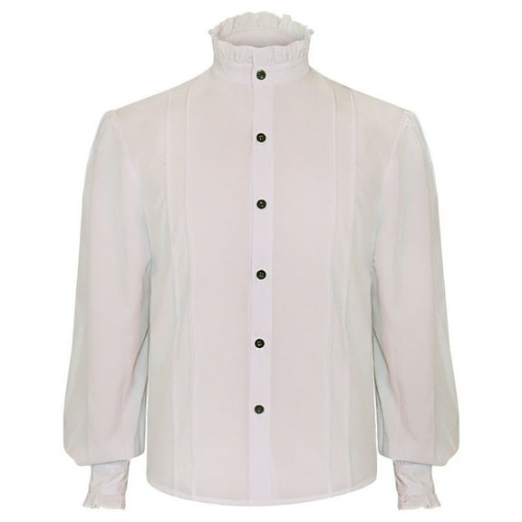 QUINDOS T Shirts for Men,Mens Fall And Winter Fashion Casual Lace Button Elegant Long Sleeved High Necked Cage Sleeve Loose Outdoor Tee Shirts