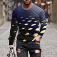 thumbnail image 1 of QUINDOS T Shirts for Men,Mens Fall And Winter Fashion Casual Round Neck Long Sleeve Pullover Stripe Printed Comfort Outdoor T Shirt, 1 of 5