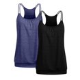 thumbnail image 1 of QUINDOS Tank Tops for Women Casual 2 Pack Summer Camisoles for Women Plus Crew Neck Sleeveless Spaghetti Strap Multi Pack Shirts Tops Loose Fit Solid Color Hollow Out Undershirts, 1 of 6