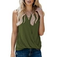 thumbnail image 1 of QUINDOS Tank Tops for Women 2025 Yoga Summer Army Green Fashion Solid V-Neck Sling Tank Tops Casual Sleeveless Blouse T-Shirts Womens Camisoles, 1 of 5