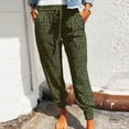 thumbnail image 1 of QUINDOS Taper Pants for Women Plus Size Ankle Length High Waisted Athletic Sweatpants Leopard Loose Pants with Pockets, 1 of 4