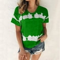 thumbnail image 1 of QUINDOS Tie Dye Womens T Shirts Plus Size Short Sleeve Summer Green Ladies Tops Loose Crew Neck Tops, 1 of 3